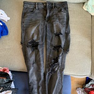 American Eagle Black Ripped Jeans